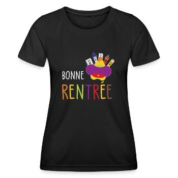 bonne rentrée / humour rentrée des classes - T-shirt sport Femme - noir - Devant - AI Model Female 172 light (172cm)