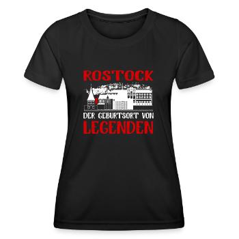Rostock Der Geburtsort Von Legenden - Frauen Funktions-T-Shirt - Schwarz - Vorne - AI Model Female 172 light (172cm)