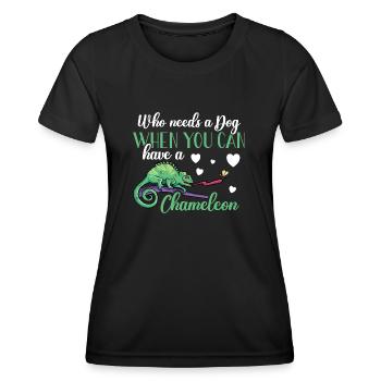 Herpétologiste des reptiles lézards caméléons - T-shirt sport Femme - noir - Devant - AI Model Female 172 light (172cm)