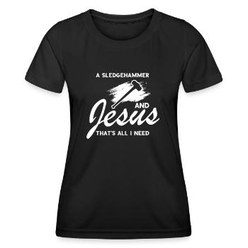House demolition and house renovation - Women's Functional T-Shirt - black - Front - AI Model Female 172 light (172cm)