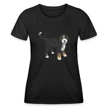 Cadeau pour chien Bernedoodle - T-shirt sport Femme - noir - Devant - AI Model Female 172 light (172cm)