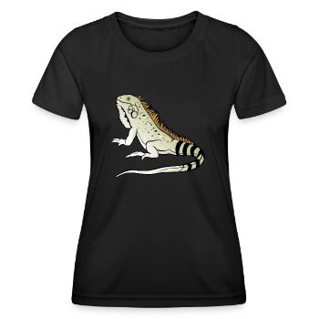 Leguan Eidechse Reptil Herpetologe - Frauen Funktions-T-Shirt - Schwarz - Vorne - AI Model Female 172 light (172cm)