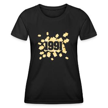 Geboren 1991 - Frauen Funktions-T-Shirt - Schwarz - Vorne - AI Model Female 172 light (172cm)