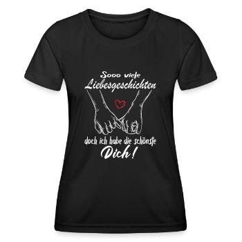 Valentinstag - Jahrestag - Verliebte Paare - Frauen Funktions-T-Shirt - Schwarz - Vorne - AI Model Female 172 light (172cm)