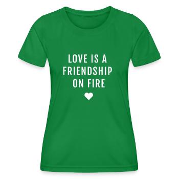L’amour est une amitié en feu - T-shirt sport Femme - vert - Devant - AI Model Female 172 dark (172cm)