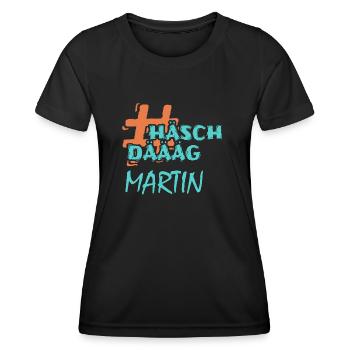 Mot-clic Martin - T-shirt sport Femme - noir - Devant - AI Model Female 172 light (172cm)