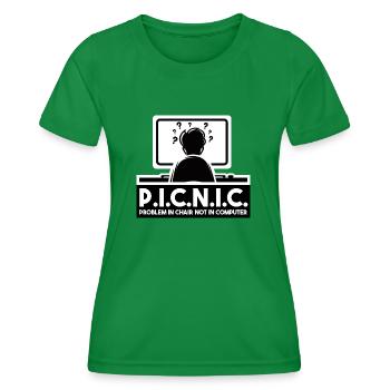 PIQUE-- Problème dans la chaise pas dans l’ordinateur - T-shirt sport Femme - vert - Devant - AI Model Female 172 dark (172cm)