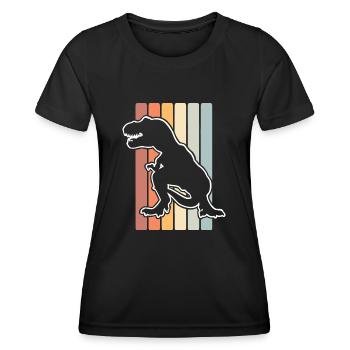 T Rex - Frauen Funktions-T-Shirt - Schwarz - Vorne - AI Model Female 172 light (172cm)