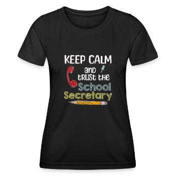 School Secretary Sekretariat Anerkennung Geschenk - Frauen Funktions-T-Shirt - Schwarz - Vorne - AI Model Female 172 light (172cm)