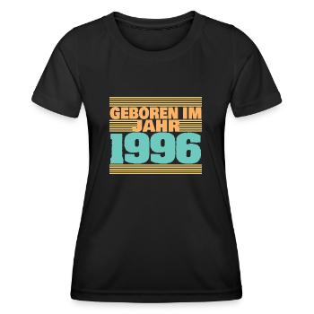 Jahr 1996 - Frauen Funktions-T-Shirt - Schwarz - Vorne - AI Model Female 172 light (172cm)