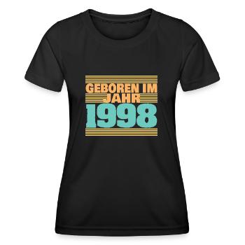1998 - Frauen Funktions-T-Shirt - Schwarz - Vorne - AI Model Female 172 light (172cm)