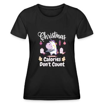 Süßes Christmas Unicorn Bakery Weihnachtsgeschenk - Frauen Funktions-T-Shirt - Schwarz - Vorne - AI Model Female 172 light (172cm)
