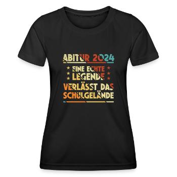 Lustiges Abi 2024 Legende Lehrer Schüler Abiball - Frauen Funktions-T-Shirt - Schwarz - Vorne - AI Model Female 172 light (172cm)