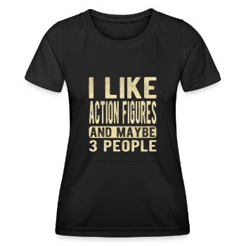 Action figures Saying - Women's Functional T-Shirt - black - Front - AI Model Female 172 light (172cm)