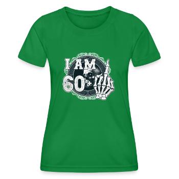 J’ai 60 ans plus 1 majeur crâne drôle 61 - T-shirt sport Femme - vert - Devant - AI Model Female 172 dark (172cm)