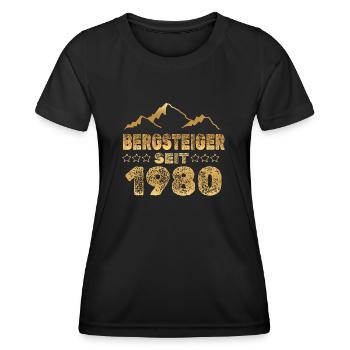 Alpiniste 1980 - T-shirt sport Femme - noir - Devant - AI Model Female 172 light (172cm)