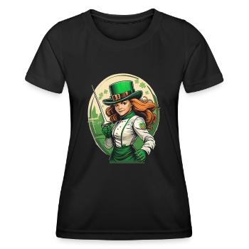 Clôture Trèfle de la Saint-Patrick - T-shirt sport Femme - noir - Devant - AI Model Female 172 light (172cm)