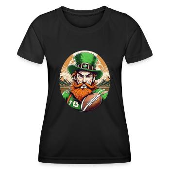 St. Patrick’s Day Shamrock Football américain - T-shirt sport Femme - noir - Devant - AI Model Female 172 light (172cm)