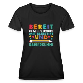 First Grade Elementary School Back to School Gift - Women's Functional T-Shirt - black - Front - AI Model Female 172 light (172cm)