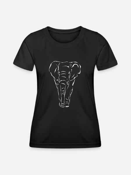 Éléphant blanc - T-shirt sport Femme - noir