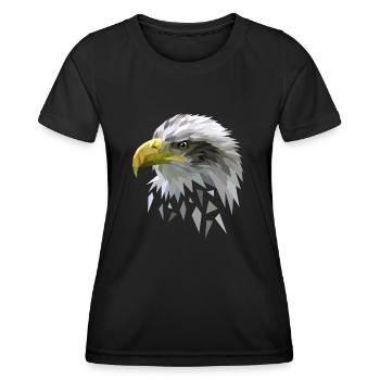White-tailed eagle low poly polygons geometric - Women's Functional T-Shirt - black - Front - AI Model Female 172 light (172cm)