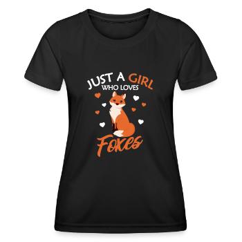 Fuchs Mädchen lustiger Spruch Geschenk - Frauen Funktions-T-Shirt - Schwarz - Vorne - AI Model Female 172 light (172cm)