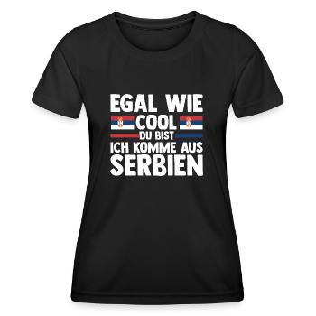 Serbe Serbe Serbie - T-shirt sport Femme - noir - Devant - AI Model Female 172 light (172cm)