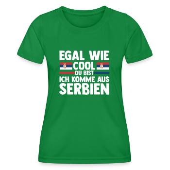 Serbian Serbian Serbia - Women's Functional T-Shirt - kelly green - Front - AI Model Female 172 dark (172cm)