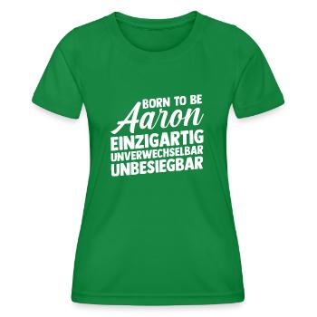 Vorname Aaron - Frauen Funktions-T-Shirt - Kelly Green - Vorne - AI Model Female 172 dark (172cm)