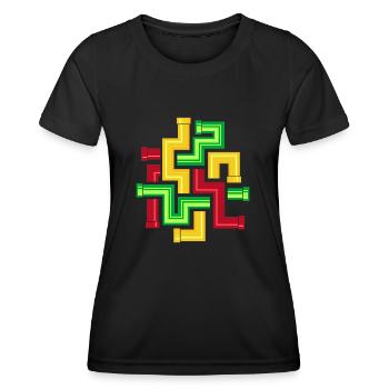 Modèles de tubes - T-shirt sport Femme - noir - Devant - AI Model Female 172 light (172cm)
