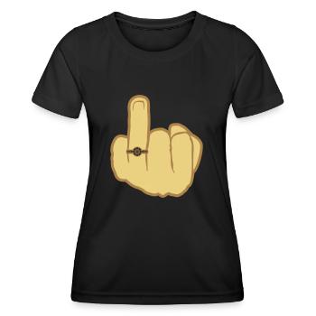 Alliance de mariage à la main - T-shirt sport Femme - noir - Devant - AI Model Female 172 light (172cm)