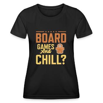 boardgames and chill - Frauen Funktions-T-Shirt - Schwarz - Vorne - AI Model Female 172 light (172cm)