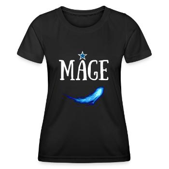 MAGE JDR SORTILEGE PERSONNAGE - T-shirt sport Femme - noir - Devant - AI Model Female 172 light (172cm)