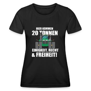 20 Tonnen Traktor Demo - Frauen Funktions-T-Shirt - Schwarz - Vorne - AI Model Female 172 light (172cm)