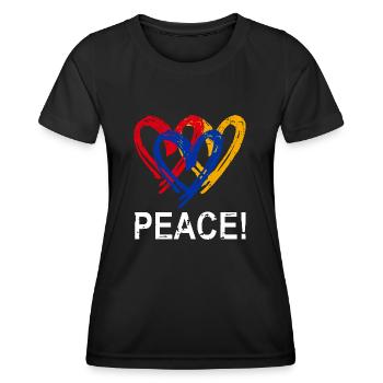 Armenien Herz Peace - Frauen Funktions-T-Shirt - Schwarz - Vorne - AI Model Female 172 light (172cm)