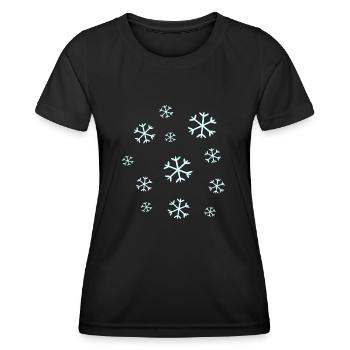 flocon de neige flocons de neige Noël - T-shirt sport Femme - noir - Devant - AI Model Female 172 light (172cm)