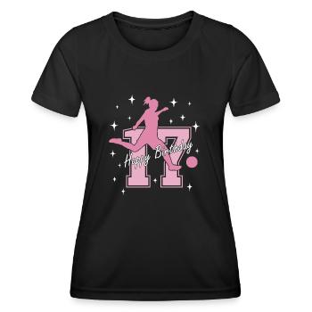 17. Geburtstag Fussball Fussballspielerin - Frauen Funktions-T-Shirt - Schwarz - Vorne - AI Model Female 172 light (172cm)