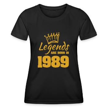 Jahr 1989 - Frauen Funktions-T-Shirt - Schwarz - Vorne - AI Model Female 172 light (172cm)