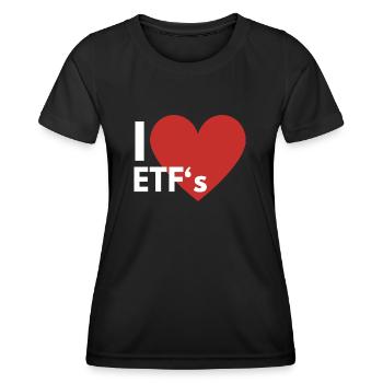 I Love ETF Index Funds Save Investment - Women's Functional T-Shirt - black - Front - AI Model Female 172 light (172cm)