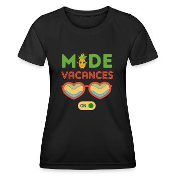 Mode vacances activé 3 - T-shirt sport Femme - noir - Devant - AI Model Female 172 light (172cm)