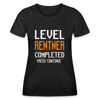 Rentner Rente Geschenk Gamer lustige Sprüche - Frauen Funktions-T-Shirt - Schwarz - Vorne - AI Model Female 172 light (172cm)