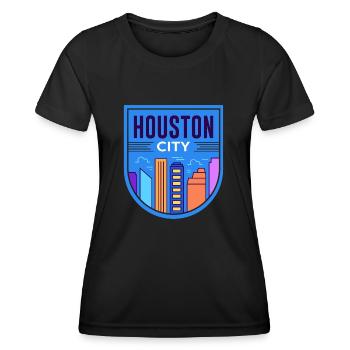Conception de la ligne d’horizon de Houston pour les fiers résidents de Houston - T-shirt sport Femme - noir - Devant - AI Model Female 172 light (172cm)