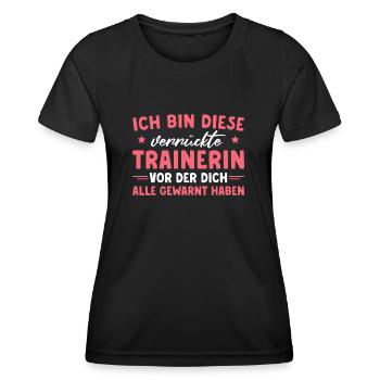 Fußballtrainerin Verrückte Trainerin - Frauen Funktions-T-Shirt - Schwarz - Vorne - AI Model Female 172 light (172cm)