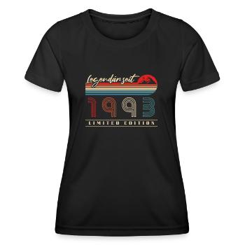 Geboren 1993 Baujahr Vintage Geburtstag - Frauen Funktions-T-Shirt - Schwarz - Vorne - AI Model Female 172 light (172cm)