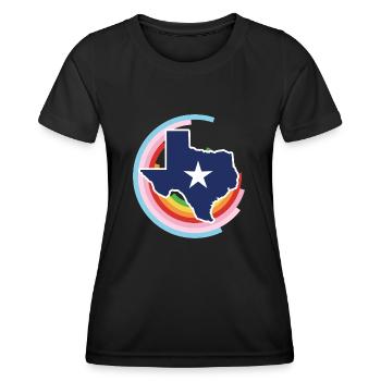 Conception de carte du Texas pour les fiers Texans LGBT + - T-shirt sport Femme - noir - Devant - AI Model Female 172 light (172cm)