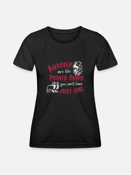 Aussies are like Potato Chips - red - Women's Functional T-Shirt - black