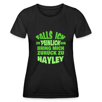 Gift for Hayley - Women's Functional T-Shirt - black - Front - AI Model Female 172 light (172cm)
