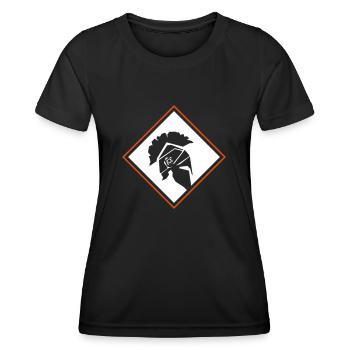 casque spartaner - T-shirt sport Femme - noir - Devant - AI Model Female 172 light (172cm)