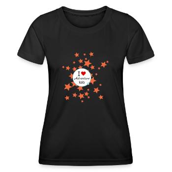 I Love Adventure Lab - Géocaching - T-shirt sport Femme - noir - Devant - AI Model Female 172 light (172cm)