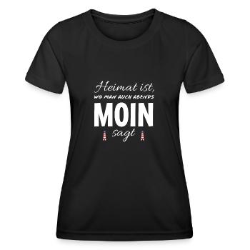 Norddeutschland Moin norddeutsch Ostfriesland - Frauen Funktions-T-Shirt - Schwarz - Vorne - AI Model Female 172 light (172cm)